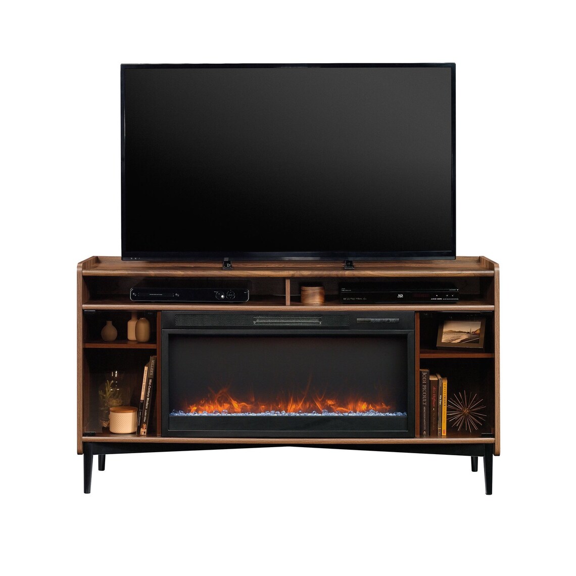 Mid Century Fireplace TV Stand for most Flatscreen TVs up to Etsy