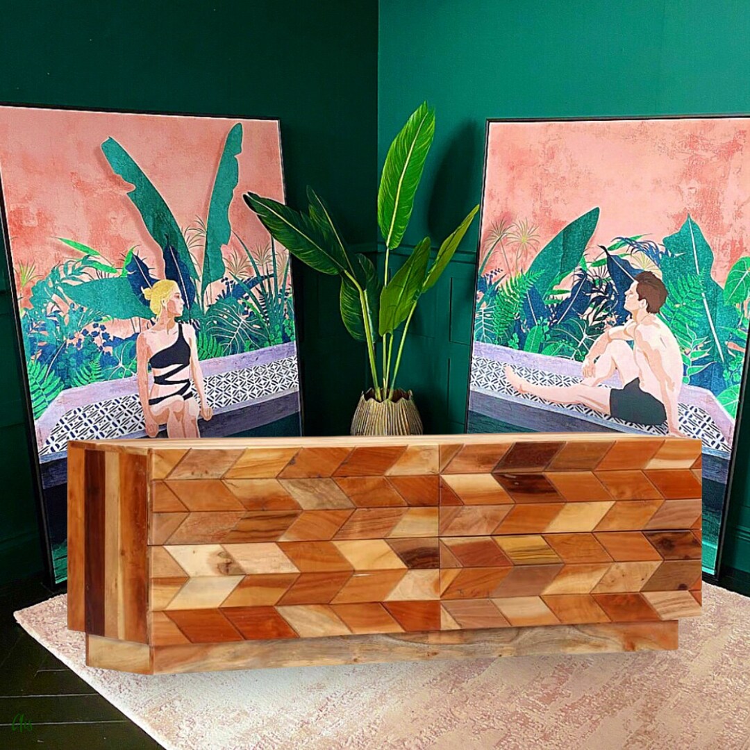 Reclaimed Wood TV Stand Storage Etsy