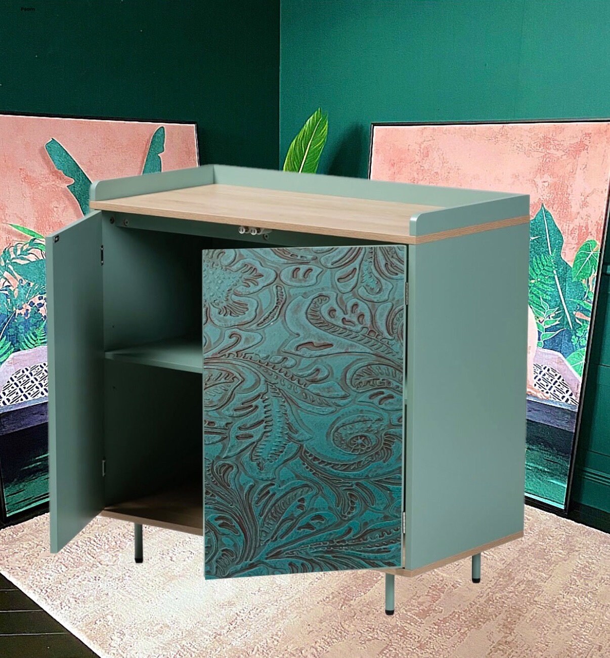 Accent Cabinet Solid Wood Etsy