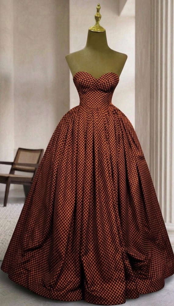 African Print Corset Ball Dress