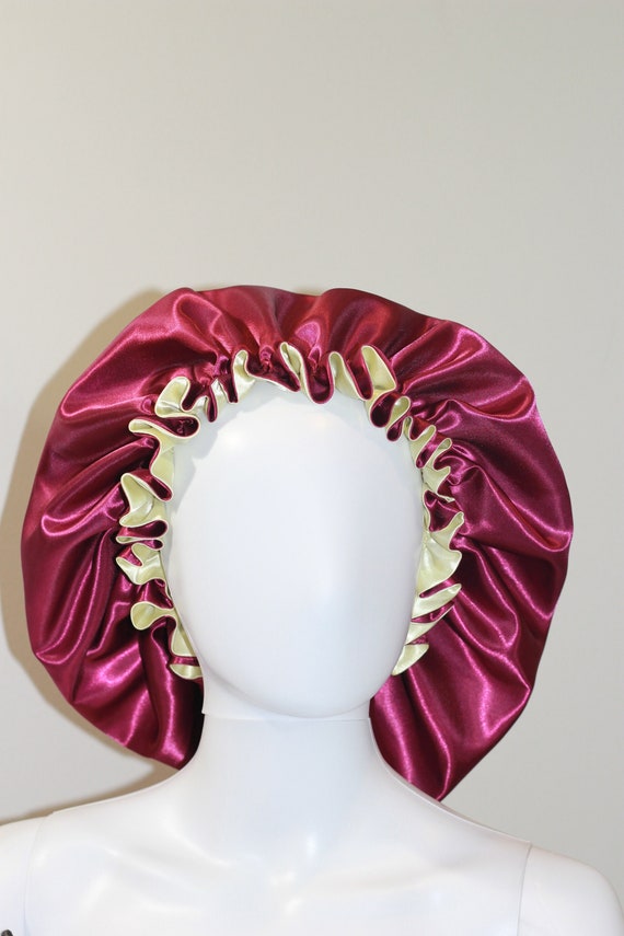 silky reversible bonnet; protective style cap