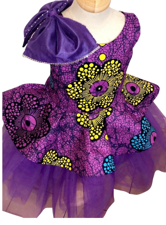African print tulle party dress, girls' ball dress, gorgeous little girls occasion dress