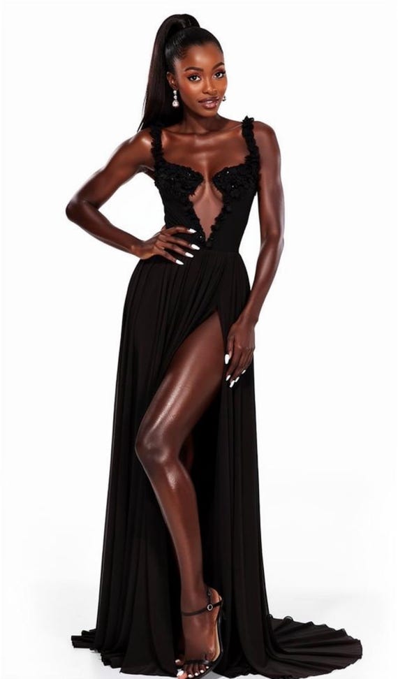 Midnight Elegance Illusion Dress