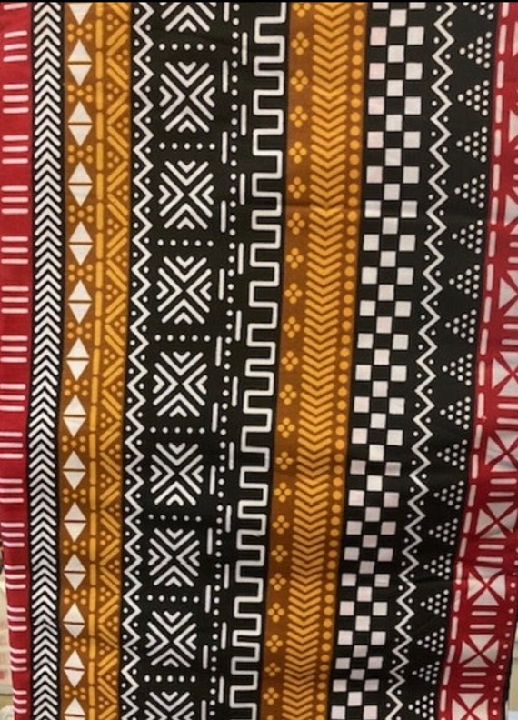 Multi pattern Linear African Print fabric, Tribal print,Mud print fabric,African fabric by the yard, Ankara,cotton fabric