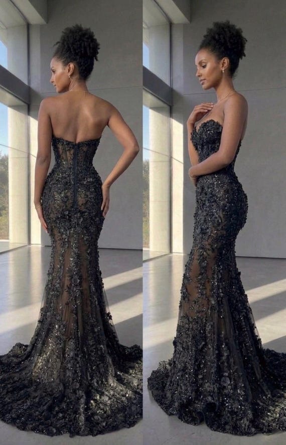 Sheer Floral Appliqué Dress