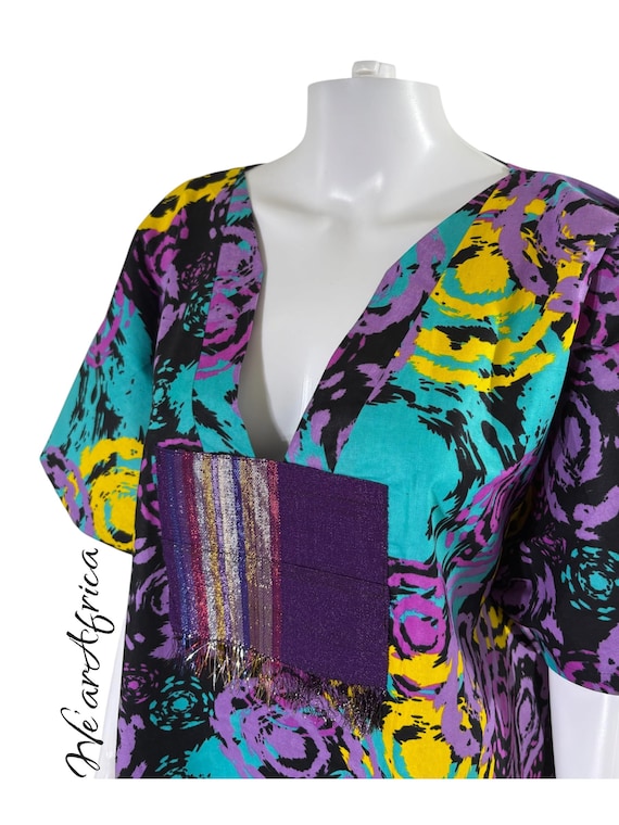ÀYÒMÍDÉ African print & Aso-Oke Kaftan Dress