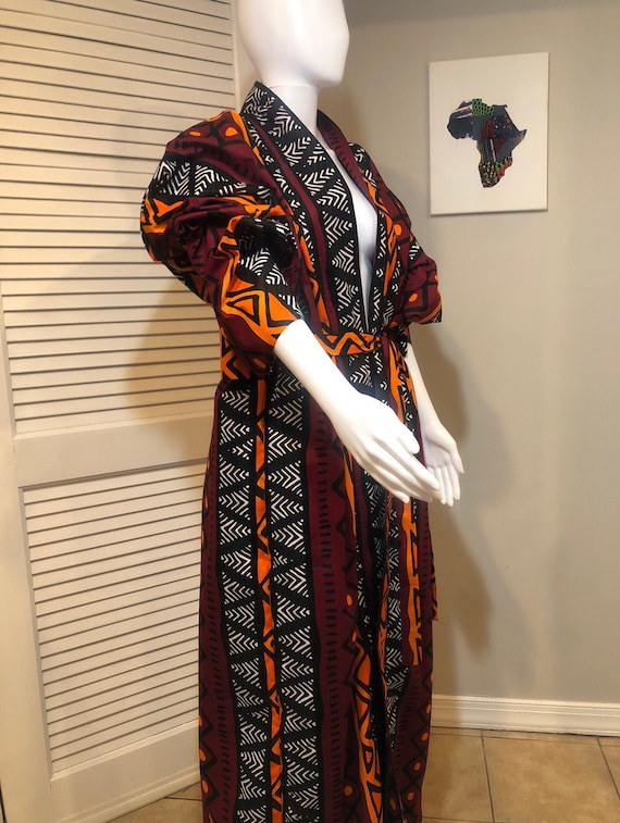 ÀDÙKÉ African print Kimono dress, Tribal print kimono, maxi dress, Kaftan,African fashion