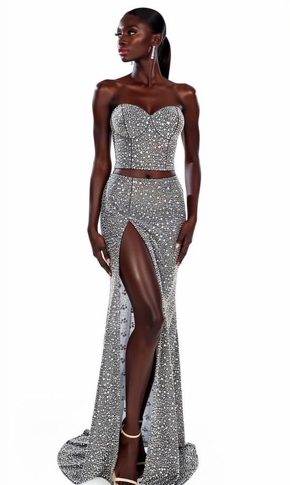 Embellished Two-Piece Party Set