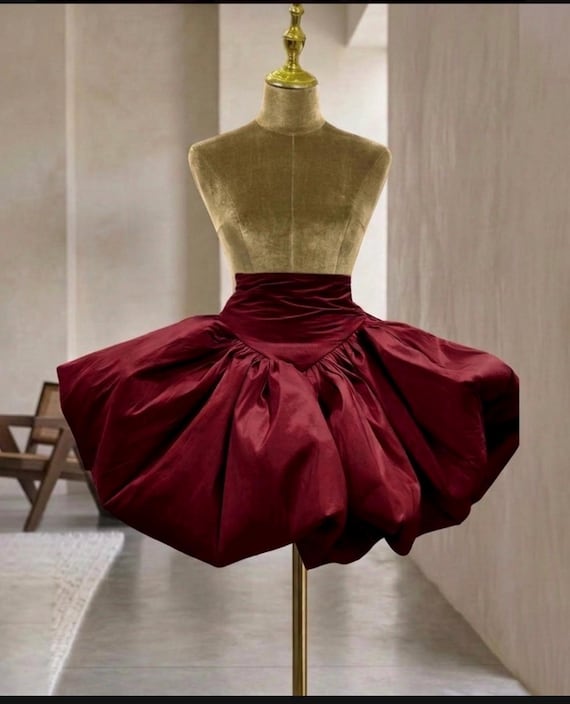 Burgundy Bubble Skirt