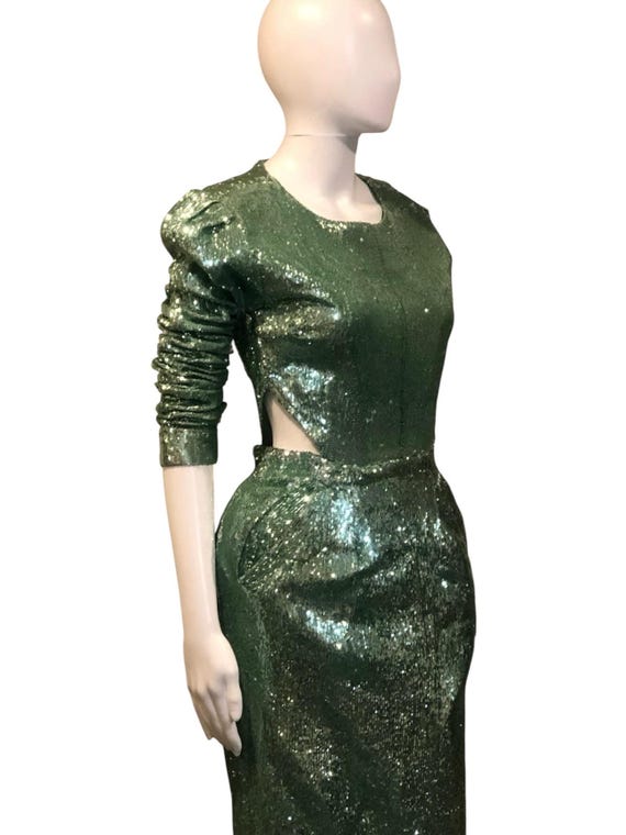 Sequin side cut-out special occasion dress