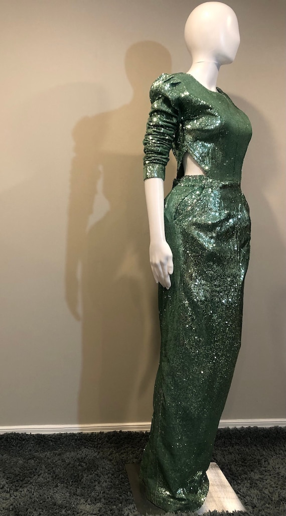 Chic Sequin side cut-out dress,special occasion dress in medium, prom dress, evening dress