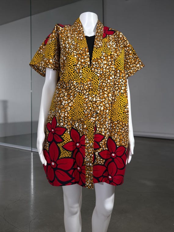 African Print Kimono Dress-Top