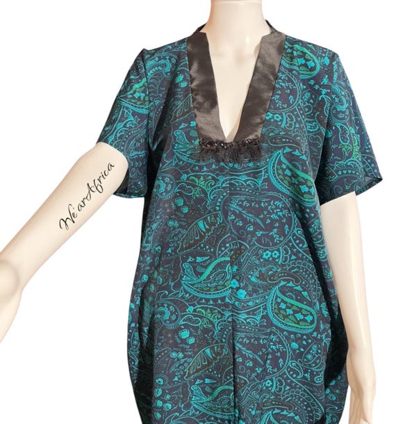 ÀTÓKÉ Kaftan,Side cowl maxi,Boubou, maxi dress, African fashion
