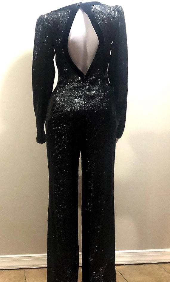 Sequin cut out back  jumpsuit- medium