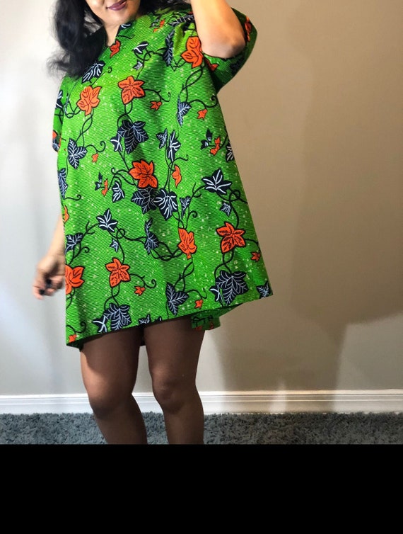 Free Ankara dress, short bou-bou, easy breezy. Casual and dressy.African print dress/top