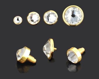 Yaalozei 14G Dermal Piercing Jewelry Anchor Tops and Base Titanium Microdermals Piercing for Women Men Opal CZ Ball 2mm 3mm 4mm 30PCS