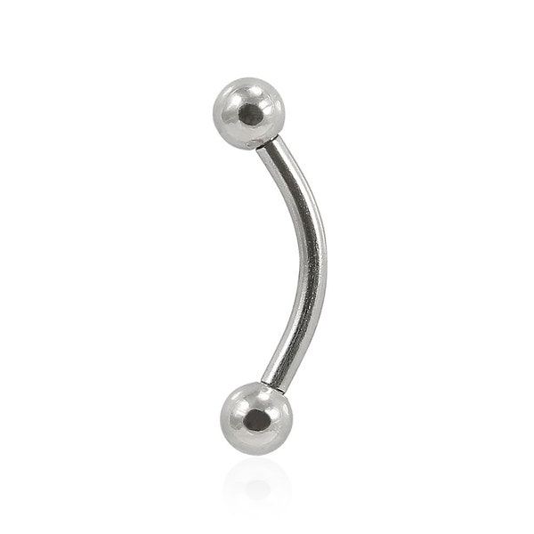 Titanium Curved External Threaded Barbell- Eyebrow Piercing Bar/ Cartilage Earring - Titanium Bar- 14G/ 16G Curved Barbell