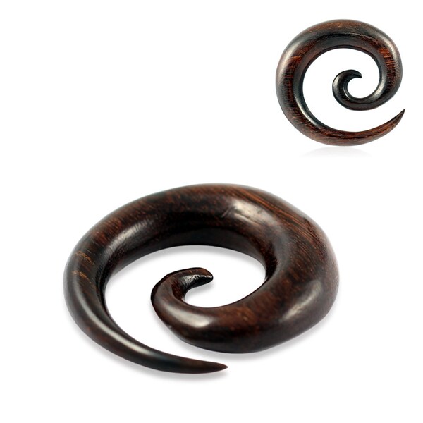 Sono Wood Ear Plugs- Sold by piece- Spiral Gauges- Organic Gauges- Plugs and Tunnels (3mm-16mm Sizes Available) Price for 1 Piece