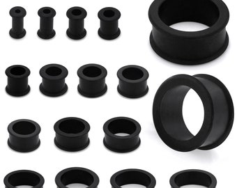Silicone Black Tunnel- Price for one piece -Silicone Gauge- Tunnel Earring- Plugs and Tunnels (Available In 4mm-30mm Sizes)