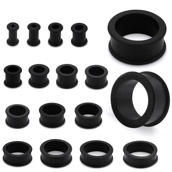 Tunnel noir en silicone - Prix pour une pièce - Jauge de silicone - Boucle d'oreille tunnel - Bouchons et tunnels (disponibles en 4 mm-30 mm)