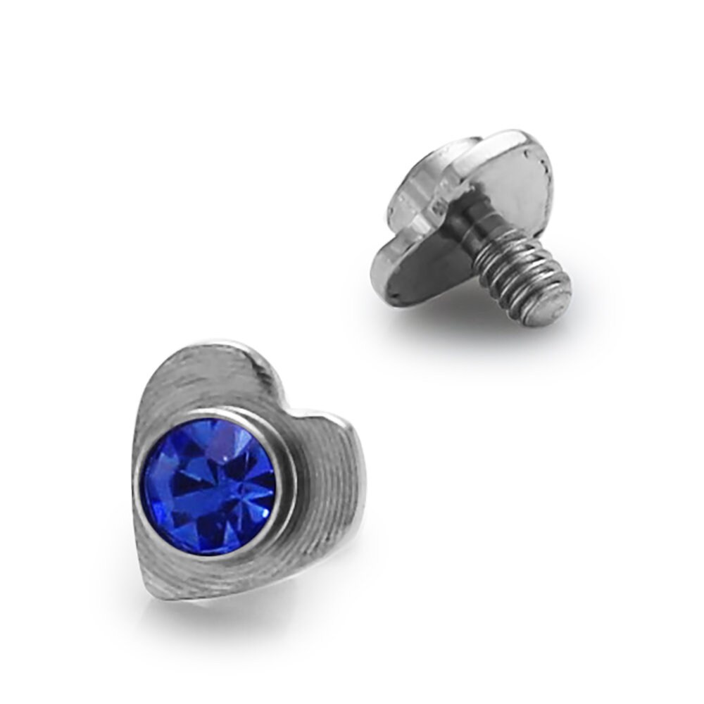 Heart Dermal Top Surgical Steel Microdermal 14G Top Price Etsy