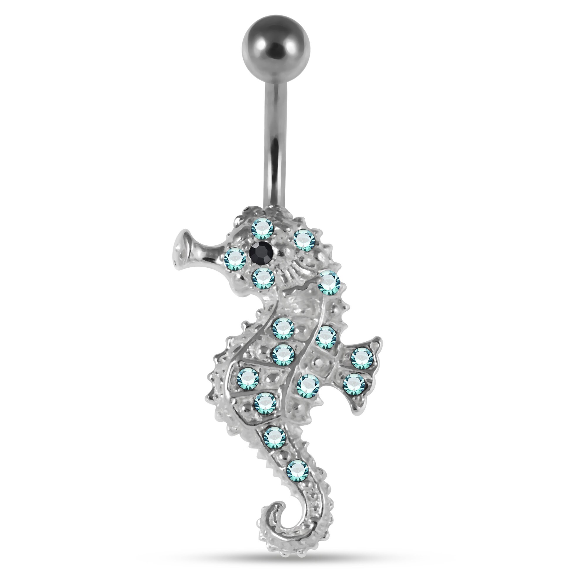 Sea Horse Belly Ring CZ Belly Button Rings Belly Button Etsy UK