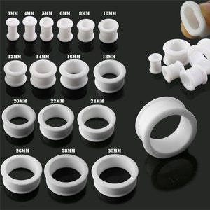 Simple White Tunnels- Price for one piece - Silicone Gauges- Tunnel Earrings- Plugs and Tunnels (Available In 4mm-30mm Sizes)