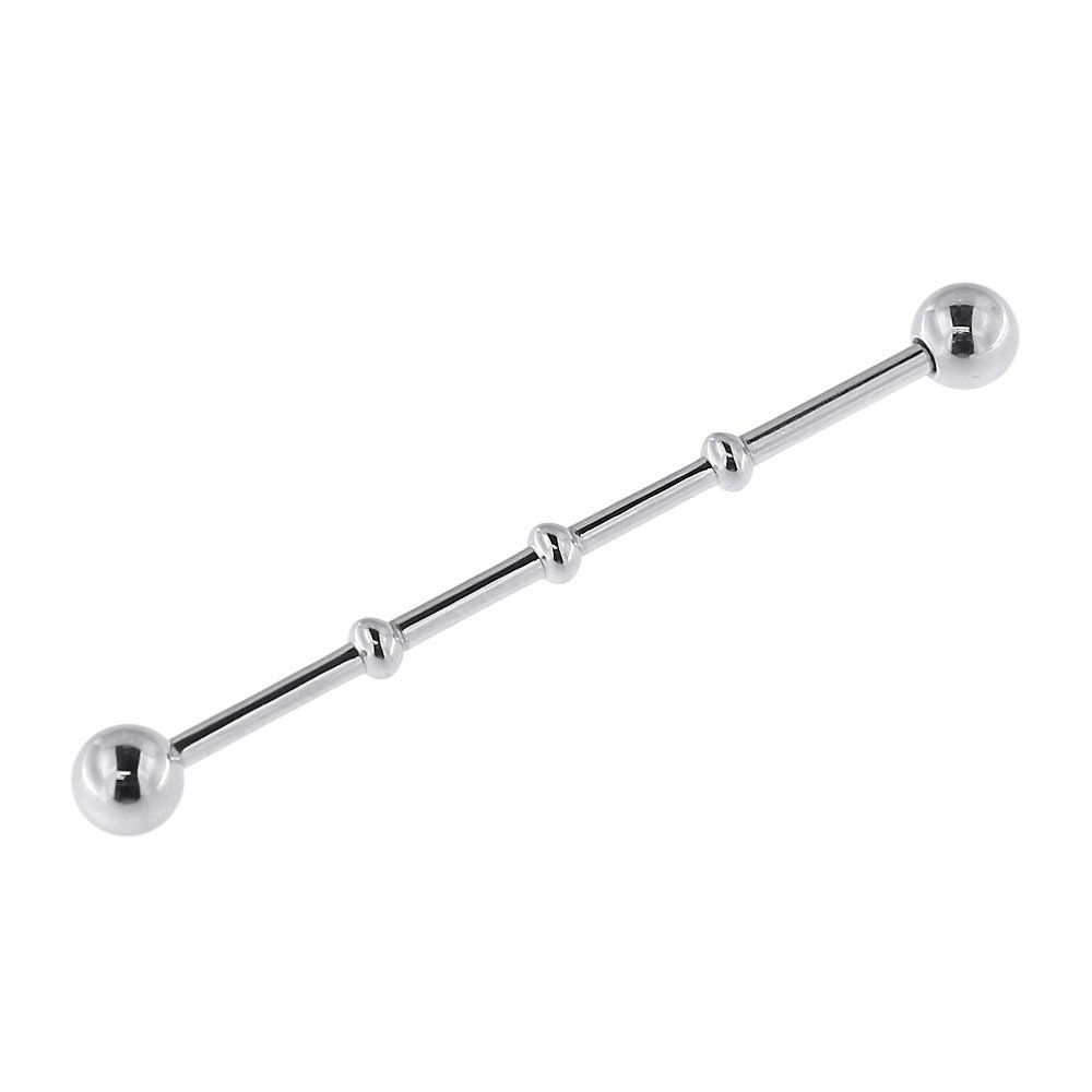 38 mm  SCAFFOLD INDUSTRIAL EAR BAR WITH FLEXIBLE CENTRAL CHAIN SET WITH CRYSTALS