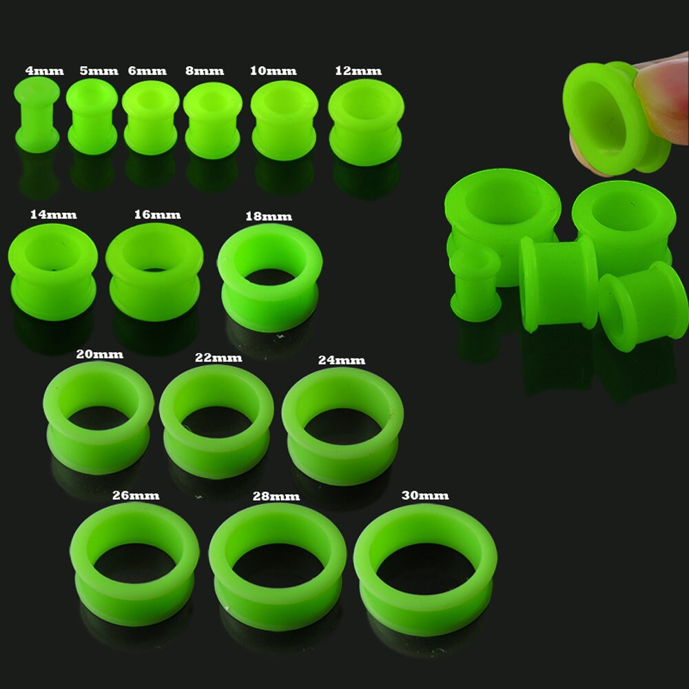 Green Silicone Tunnel Earrings Sold by Piece Flesh Tunnels Etsy UK
