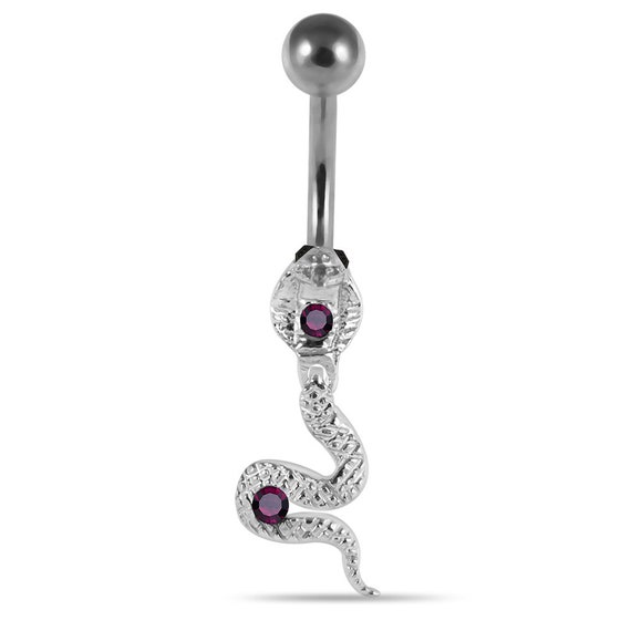 Dangle Belly Button Ring CZ Gems Twist Charm Surgical Steel 316L 14g Dangle Belly Button Ring CZ Gems Twist Charm Surgical Steel 316L 14g