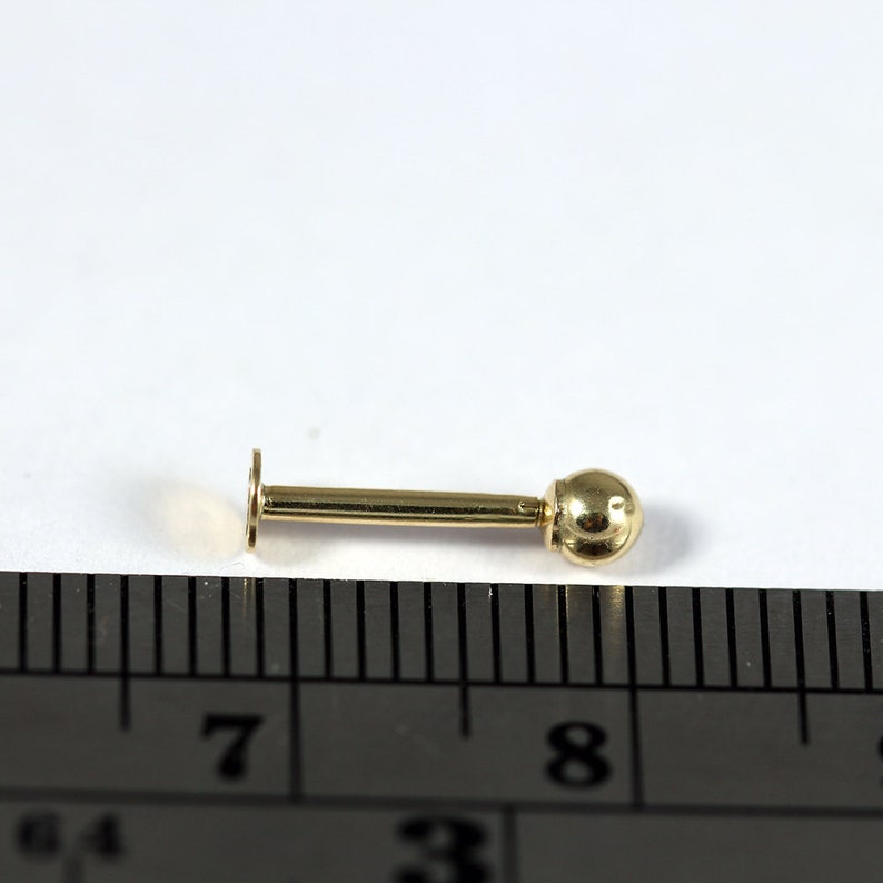 14K Gold Labret/ Cartilage Stud With Ball Stud Tragus Etsy