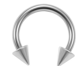 Cone Horseshoe Barbell- Septum Ring/ Eyebrow Ring/ Cartilage Earring- Surgical Steel Circular Barbell- 16G/14G Septum Ring