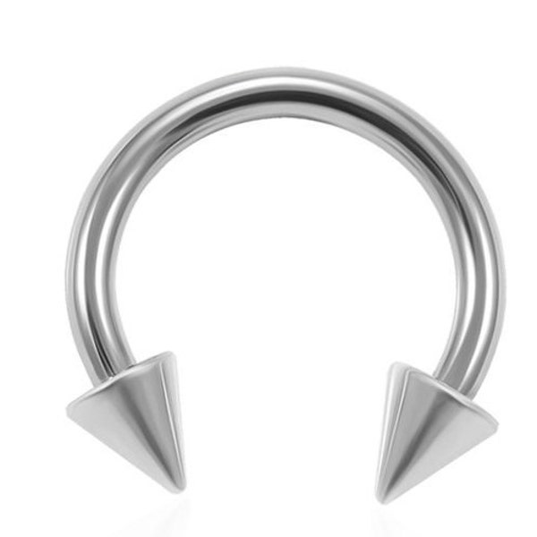 Cône fer à cheval - anneau de septum / anneau de sourcil / boucle d'oreille cartilage - haltère circulaire en acier chirurgical - anneau de septum 16 G/14 G