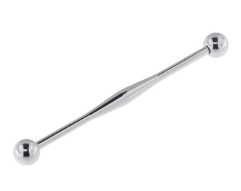 Industrial Piercing/ Scaffold Piercing Bar- Surgical Steel Straight Barbell with Diamond Shaped Center-  40mm, 14G Barbell