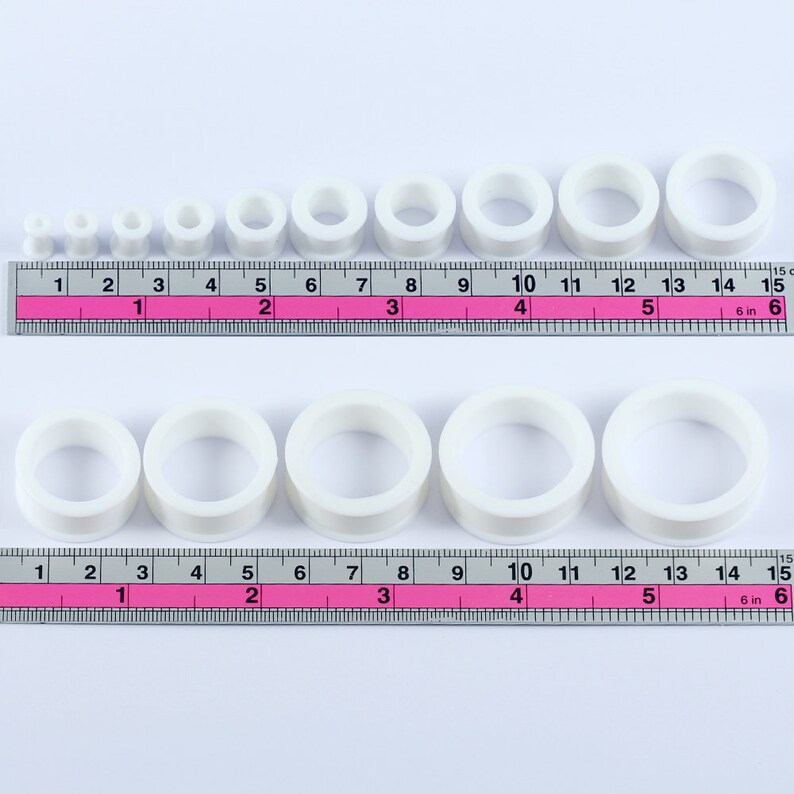 Simple White Tunnels Silicone Gauges Tunnel Earrings Plugs Etsy