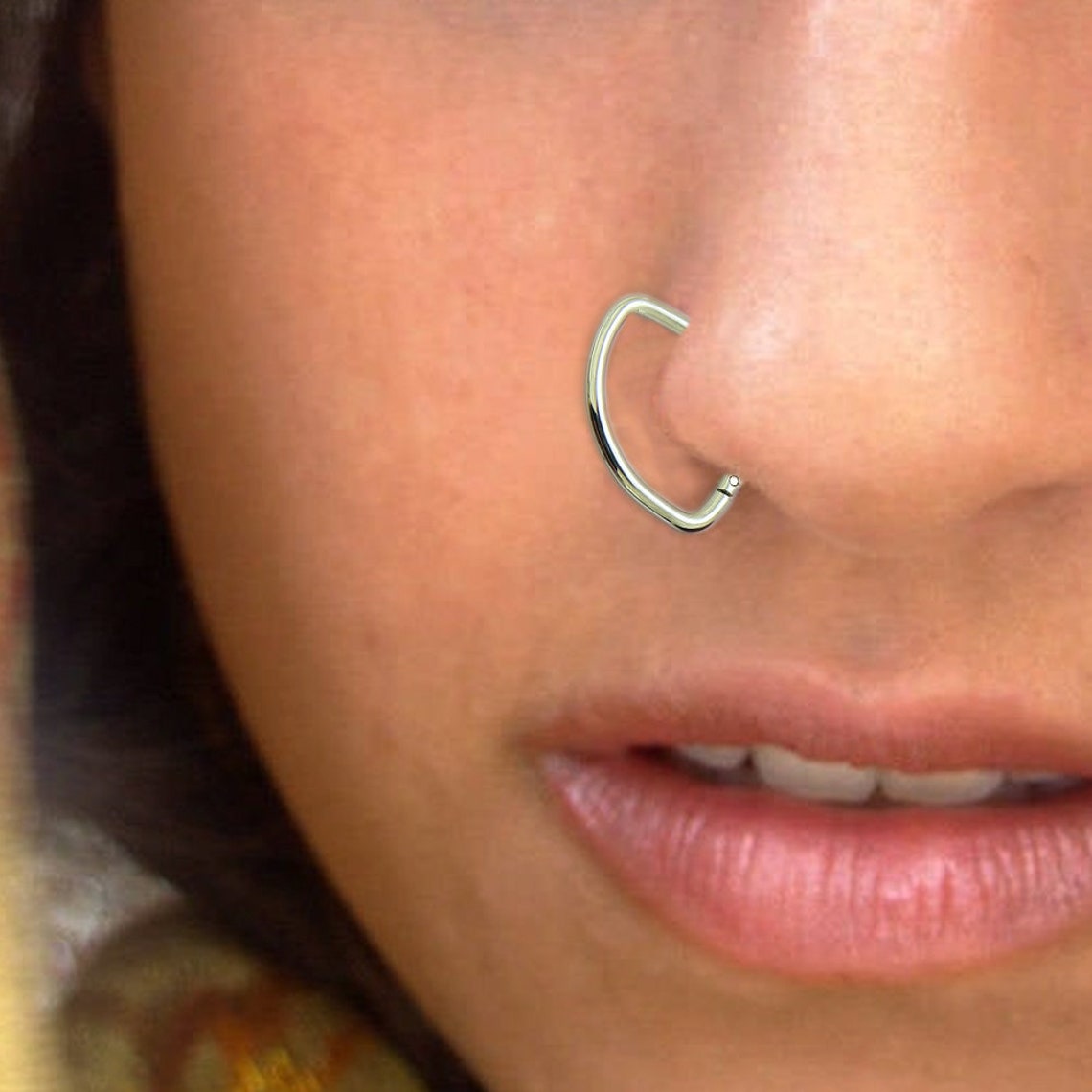 Oval Septum Ring Hinged Septum Ring Septum Clicker Ear Etsy