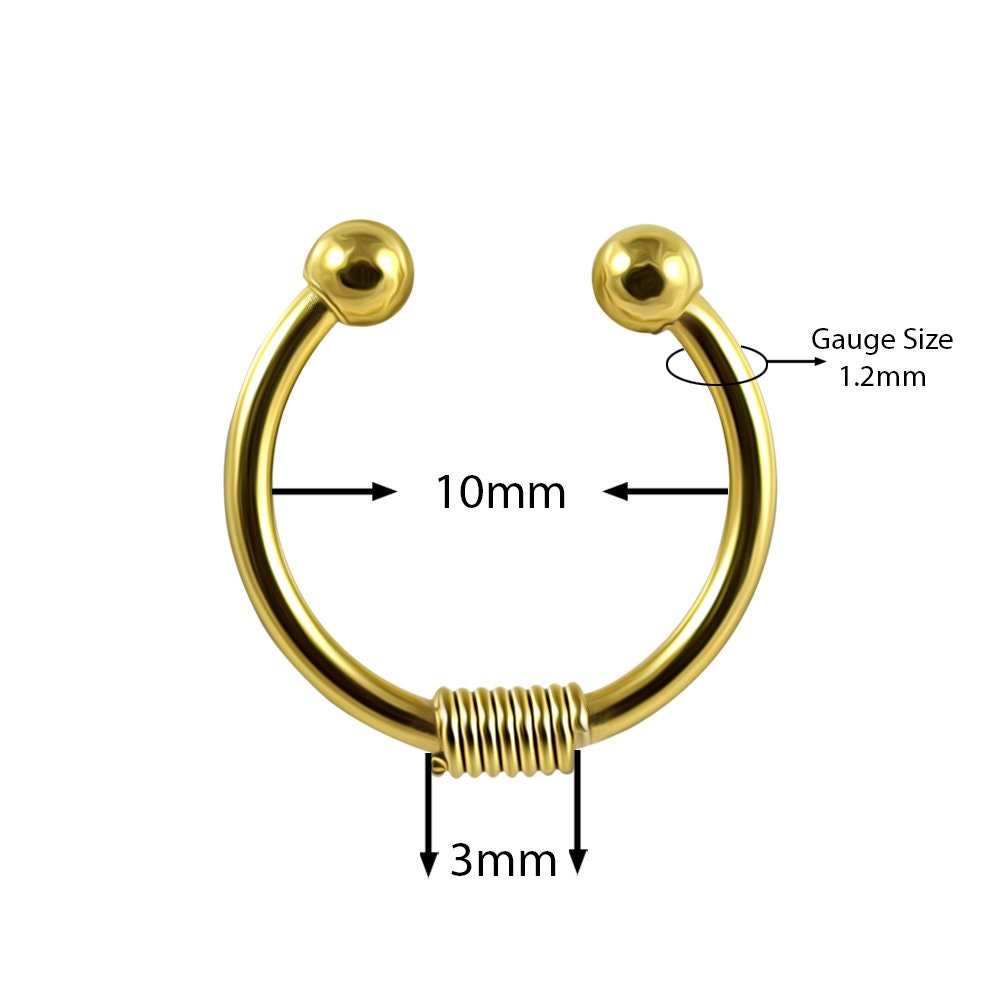 Fake Septum Ring Faux Septum Ring with Spring Design Non Etsy