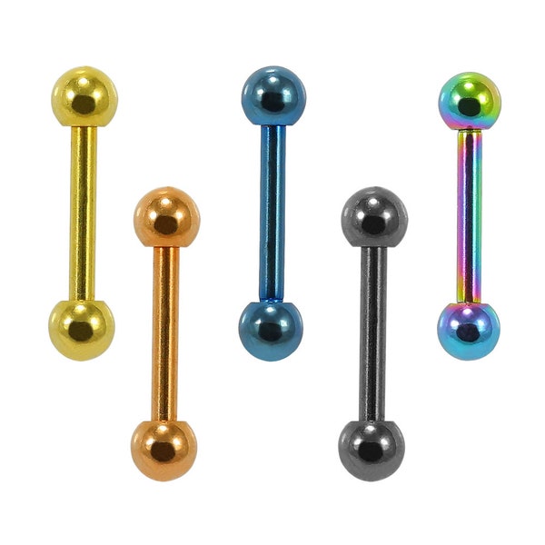 Tongue Stud/ Cartilage Earring- Surgical Steel Straight Barbell- Tongue Barbell- Tongue Piercing Ring- 14 Gauge Barbell (Price for 1 Piece)