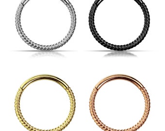 Twisted Septum Clicker / Ohrknorpel Hoop / Augenbrauen Ring / Lippenring Hoop- Chirurgenstahl 14G / 16 Gauge Hoop