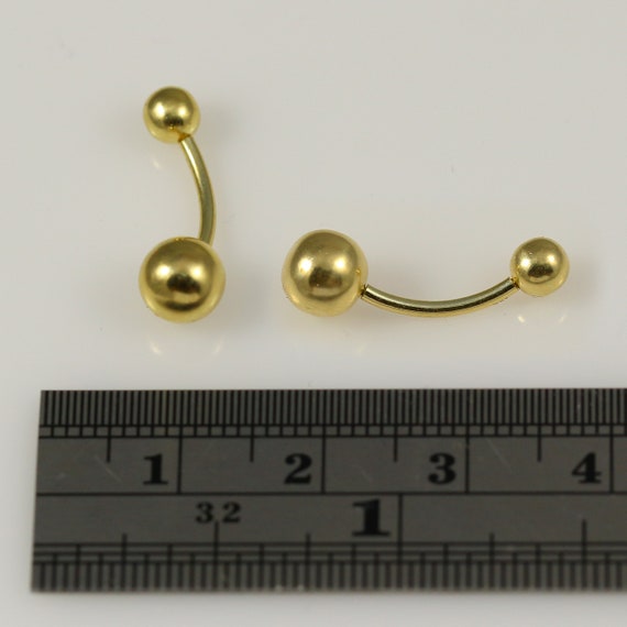 14K Solid Yellow Gold Internally Threaded Belly Bar Price 