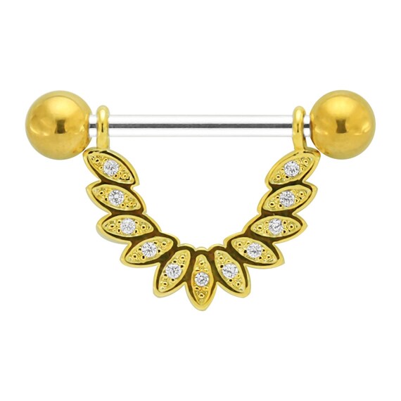 CZ Nipple Piercing Ring Crystal Nipple Ring Nipple Jewelry Etsy