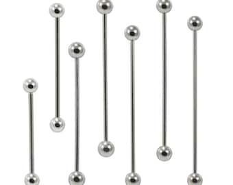 BodySparkle Body Jewelry Double Jeweled Industrial Barbell Piercing Earring 16g 1 & 1/2 inch-38mm Clear 4mm End Balls BodySparkle Body Jewelry Double Jeweled Industrial Barbell Piercing Earring 16g 1 & 1/2 inch-38mm Clear 4mm End Balls