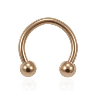 Horseshoe Barbell- Septum Ring/ Eyebrow Ring/ Cartilage Earring- Rose Gold Anodized Surgical Steel Circular Barbell- 14G/16G Barbell