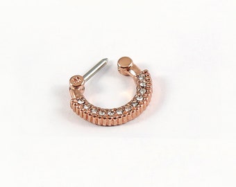 Rose Gold Brilliant Sparkle Gems Lined Seamless Clicker Hoop - Etsy