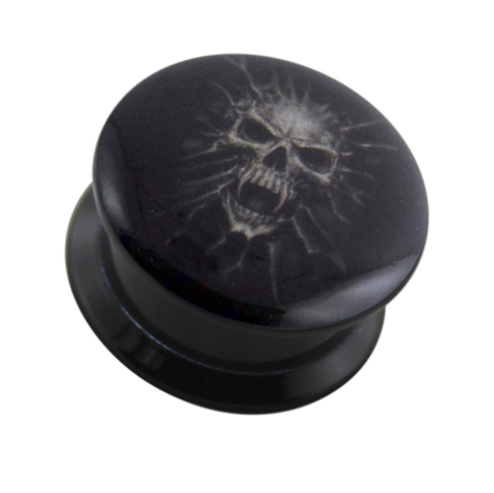 Skull Gauges Pair Screw Fit Ear Plugs Acrylic Ear Stretcher Etsy