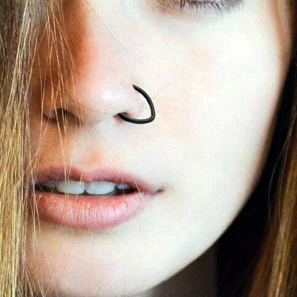 Oval Septum Ring Hinged Septum Ring Septum Clicker Ear Etsy UK