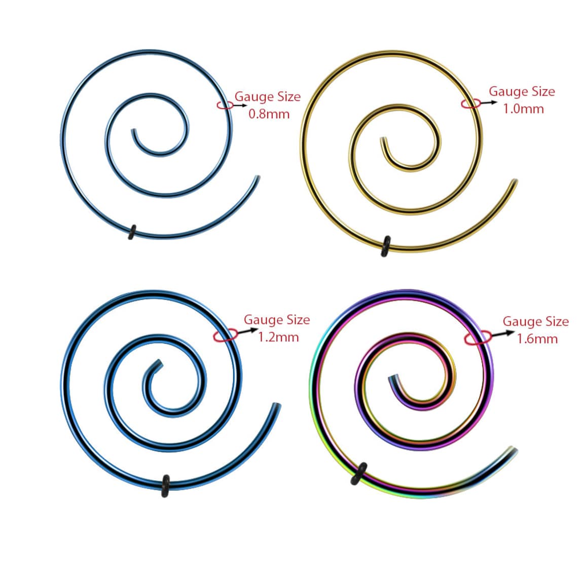Spiral Earrings Spiral Gauges Ear Expander Surgical Steel Etsy