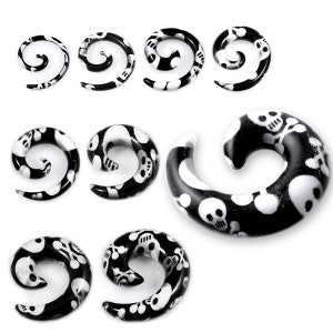 Spiral Gauges -Sold by piece - Skull Gauges (4mm- 12mm)- Ear Stretcher Price for 1 Piece