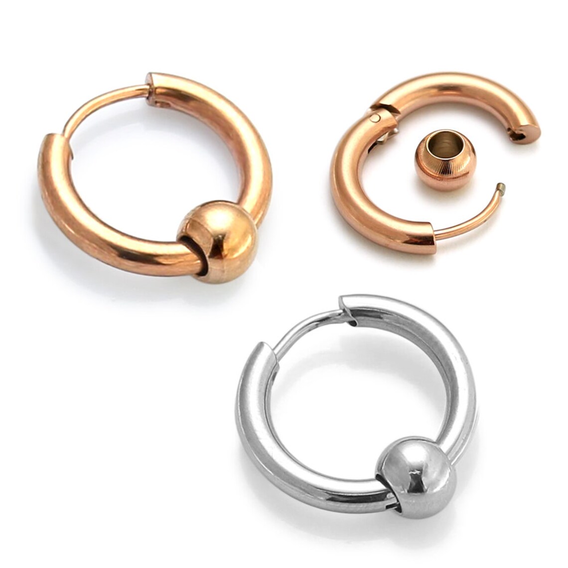 Sleeper Earrings Huggie Earrings Hinged Ear Piercing Hoop Etsy