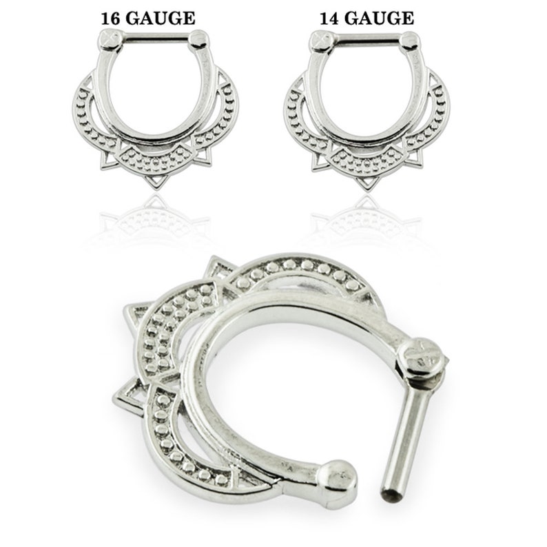 Dotted Tribal Septum Ring Septum Clicker Septum Jewelry 14G Etsy